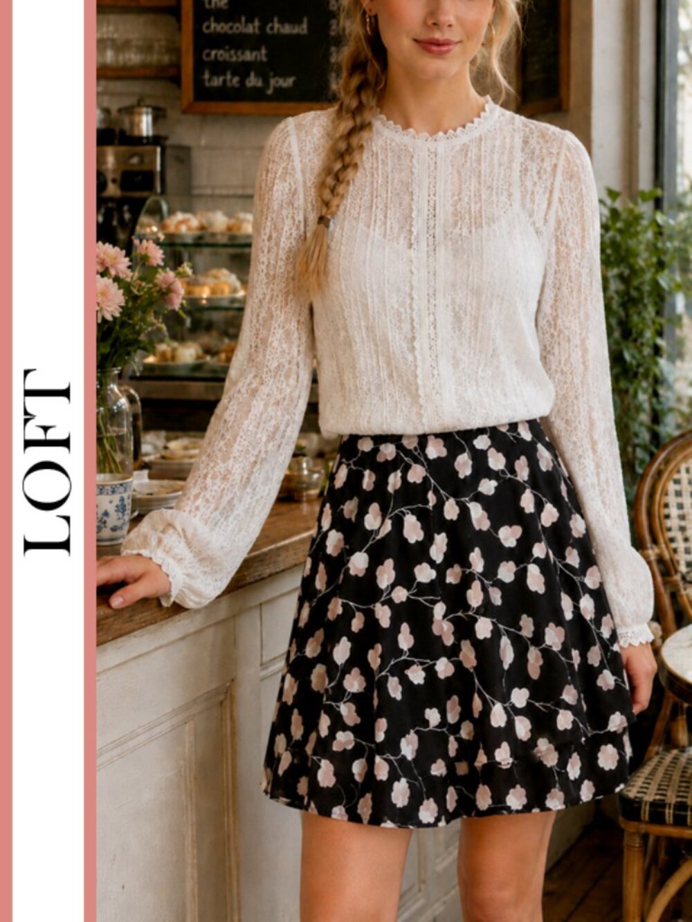 LOFT | Leaf Petal Printed Mini Skirt